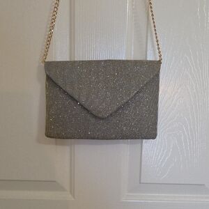 Sparkle Envelope Chain Crossbody Clutch - Silver